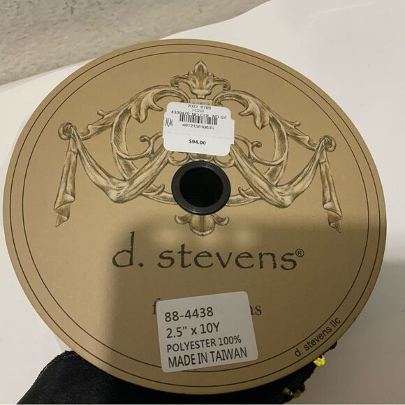 New 2 rolls D. Stevens Sequined Ribbon, 2.5"W x 10 Yards Retail $188 - Picture 3 of 12